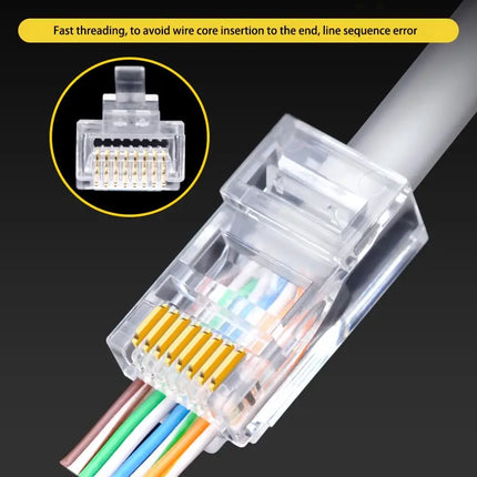 50 PCs RJ45 Cat6 Perforated Network Cable Connectors