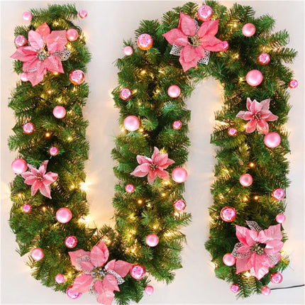 2.7M Christmas Garland with Lights for Mantel, Stairs, and Walls