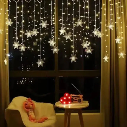 Snowflake LED String Lights Garland for Holiday and Party Décor