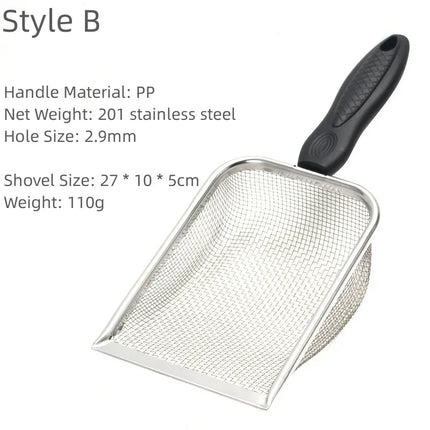 Stainless Steel Long Handle Cat Litter Scoop