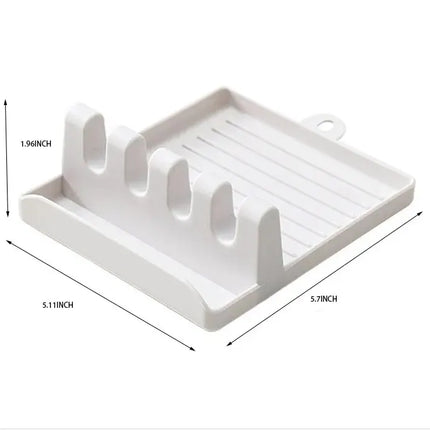 Multi-Purpose Kitchen Spatula and Lid Rack for Organized Cooking