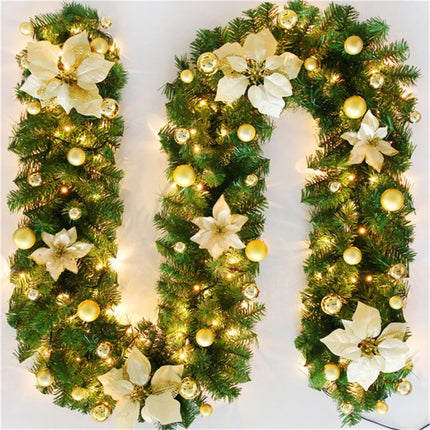 2.7M Christmas Garland with Lights for Mantel, Stairs, and Walls