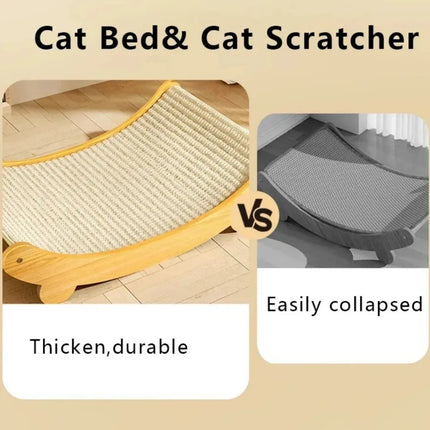 Wooden Cat Scratching Pad with Detachable Bed – Multifunctional Cat Toy