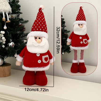 Christmas Red & White Telescopic Leg Dolls – Holiday Party Ornaments & Gifts