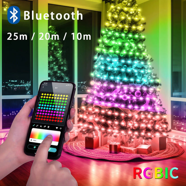 5V USB RGBIC Fairy String Lights with Bluetooth & Remote Control