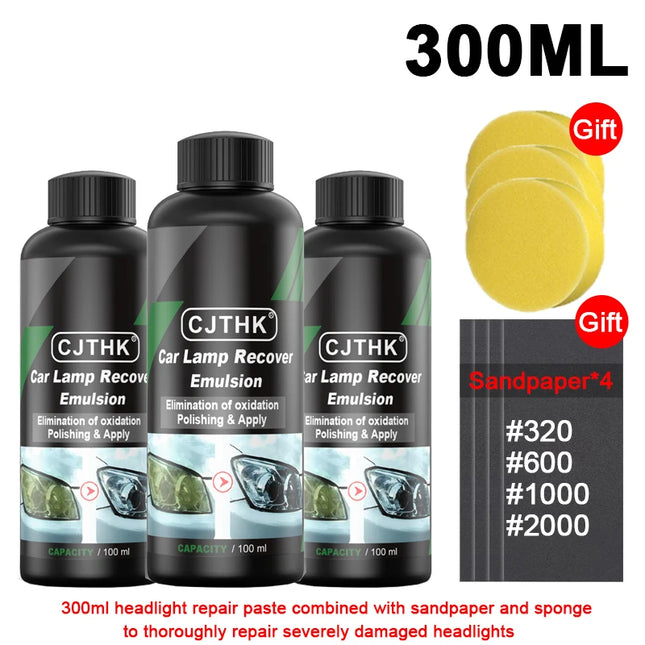 Car Headlight Restoration Kit: Polish & Scratch Remover