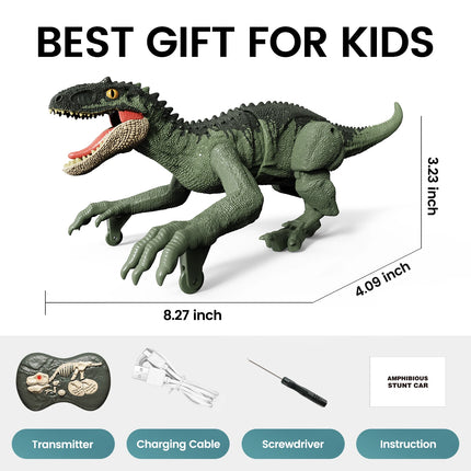 Sinovan Remote Control Dinosaur Toy for Kids - 2.4GHz Walking Velociraptor, Perfect Gift for Boys 3-5