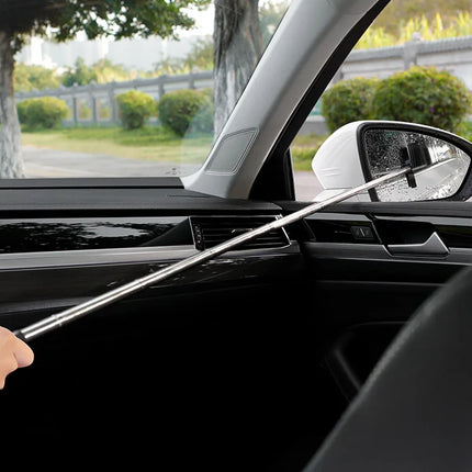 Car Rearview Mirror Wiper Cleaning Tool with Telescopic Handle for Auto Glass