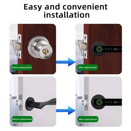 RAYKUBE Tuya BLE Fingerprint Door Lock – Smart Digital Lock with Multiple Unlock Options