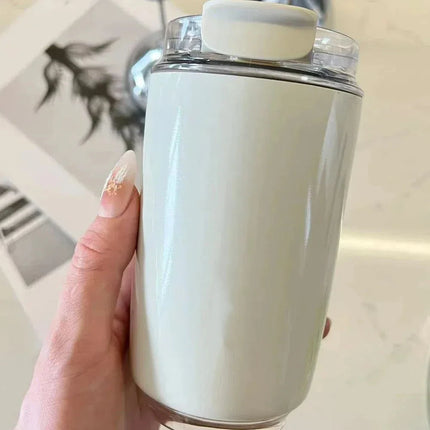 D13 Milky White Thermos Mug – Stylish Stainless Steel Travel Bottle