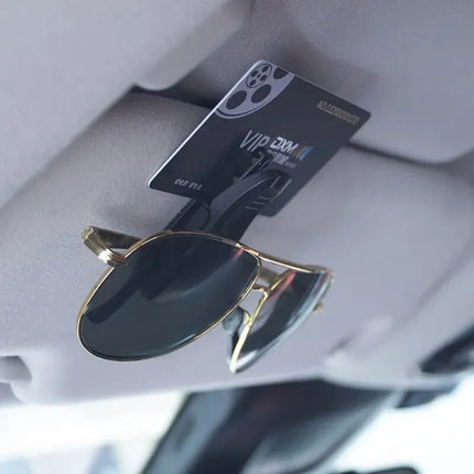 2PCS Universal Car Sun Visor Sunglasses Clip & Card Holder