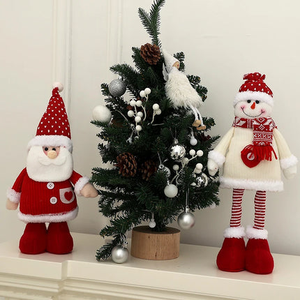 Christmas Red & White Telescopic Leg Dolls – Holiday Party Ornaments & Gifts