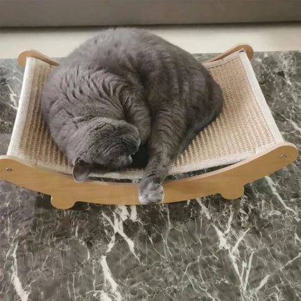 Wooden Cat Scratching Pad with Detachable Bed – Multifunctional Cat Toy