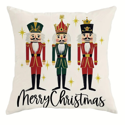 Christmas Nutcracker Pillowcase Merry Xmas New Year Sofa Cushion Cover