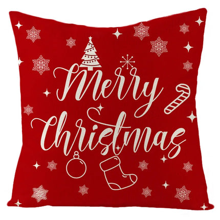 Christmas Red Collection Pillowcase Holiday Home Decor Cushion Cover