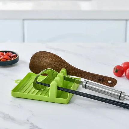 Multi-Purpose Kitchen Spatula and Lid Rack for Organized Cooking