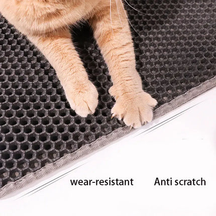 Waterproof Double-Layer Cat Litter Mat - Easy to Clean & Non-Slip