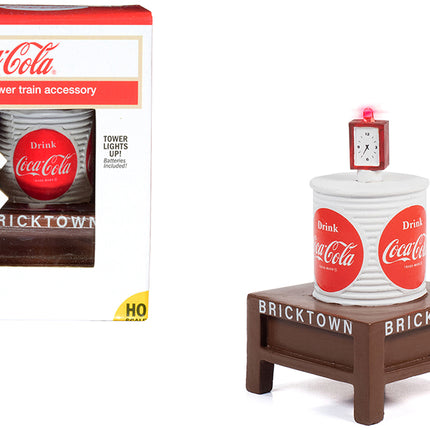 "Coca-Cola" Water Tower with Light "Bricktown" for 1/87 (HO) Scale Models by Classic Metal Works