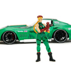 1969 Chevrolet Corvette Stingray ZL1 Green Metallic with Yellow Stripes and Cammy Diecast Figure 