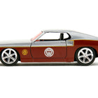 1969 Ford Mustang Silver Metallic and Dark Red and Star Lord Diecast Figure 