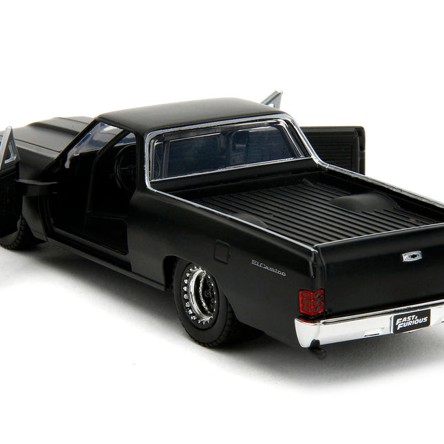 1967 Chevrolet El Camino Matt Black "Fast & Furious" Series 1/32 Diecast Model Car by Jada