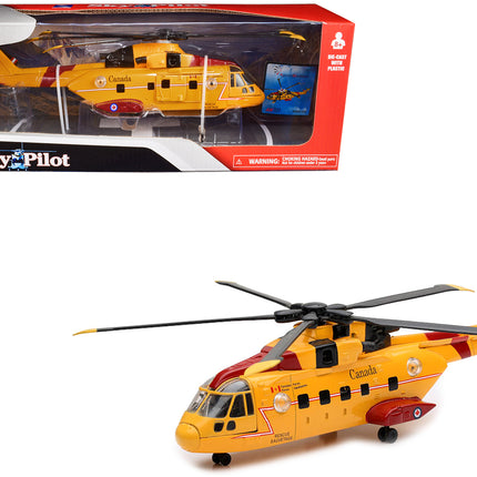 AgustaWestland AW101 (EH101) Helicopter Yellow "Canada Forces Search & Rescue" "Sky Pilot" Series 1/72 Diecast Model by New Ray