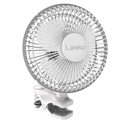 Lasko Mini Cooling Clip Fan 2-Speeds White Desk Table Quiet Small Office Corded