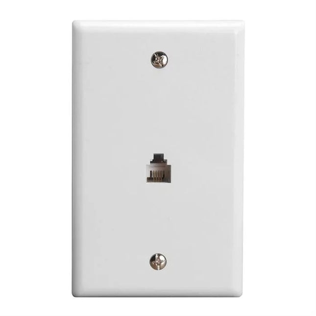 Wall Plate Jacks 6P4C Single White